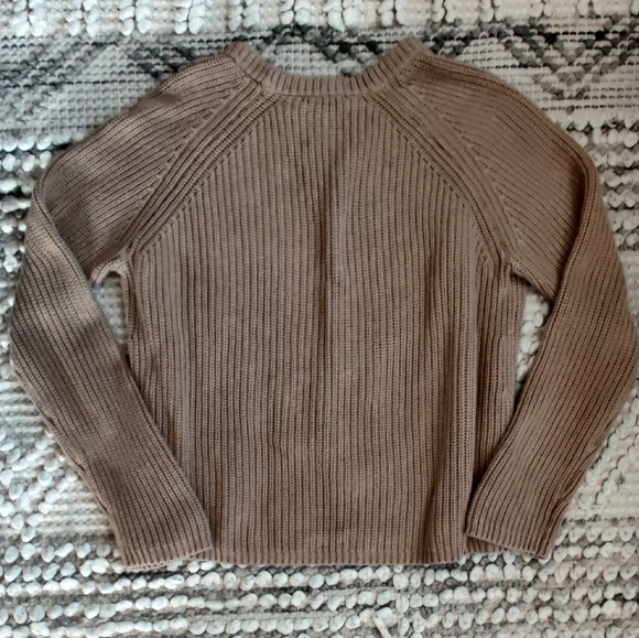 Quince 100% Organic Cotton Fisherman Crew Sweater In Camel Size Large - Picture 5 of 7